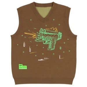 TAKA Original Cybercore Knit V-Neck Vest Top Unisex Size XL​​​​​​